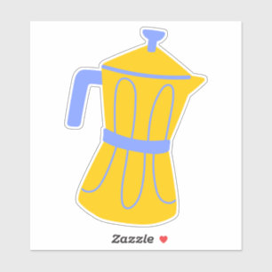 Adesivo Fabricante de café com Pote de Moka em cores de P