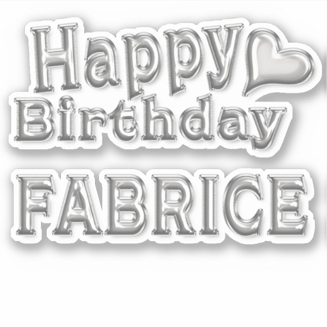 Adesivo Fabrice Happy Birthday silver Aufkleber Sticker (Frente)