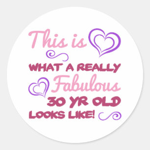 Adesivo Fabulosa aniversário de 30 anos para as mulheres