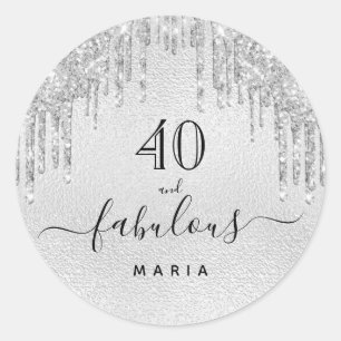 Adesivo Fabulosa relíquia de prata de aniversário