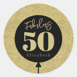 Adesivo Fabuloso 50 anos Dourados