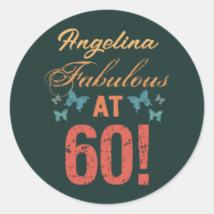 Adesivo Fabuloso de aniversário de 60 anos personalizado