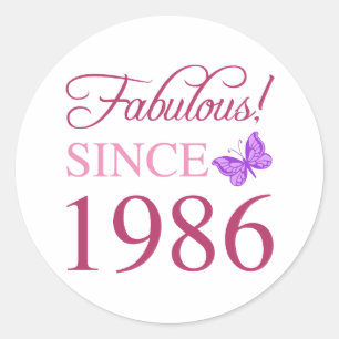 Adesivo Fabuloso Desde 1986 Aniversário de 40 Anos
