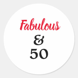 Adesivo Fabuloso e 50 Aniversário Vermelho e Negro