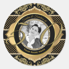 Adesivo Fabuloso na Foto Preta de 50 Diamantes Dourados