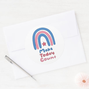 Adesivo Faça com que hoje contem arco-íris azul e rosa