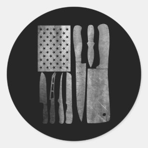 Adesivo Faca de Chef Engraçada Design Bandeira Americana P