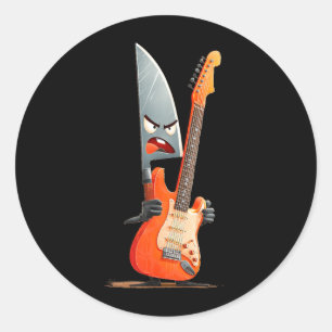 Adesivo Faca de cozinha engraçada com fantasia de guitarra