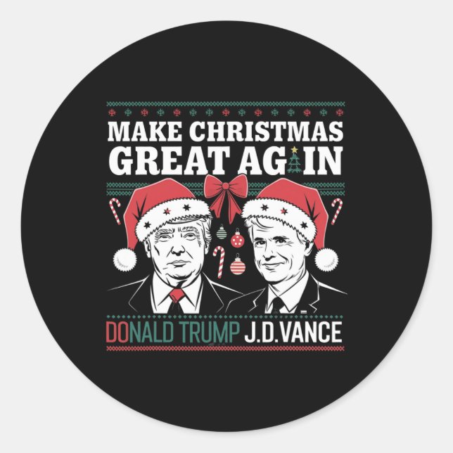 Adesivo Faça Excelente de Natal novamente Trump (Frente)