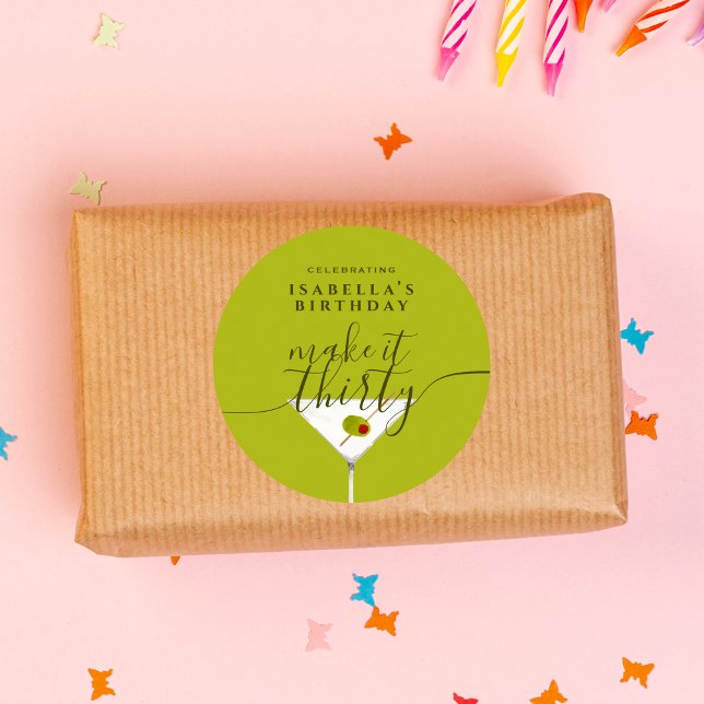 Adesivo Faça-o 30° Partido aniversário de 30 anos Martini  (Criador carregado)