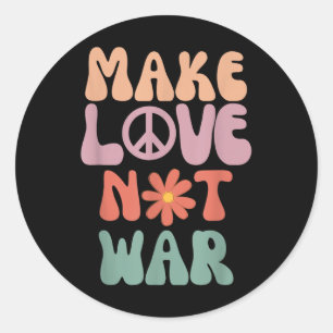 Adesivo Faça o amor não guerra Hippie 70s Torre a margarid
