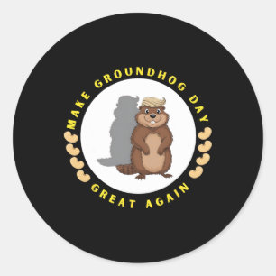 Adesivo Faça o Dia da Marmota Grande Novamente Fantoches d