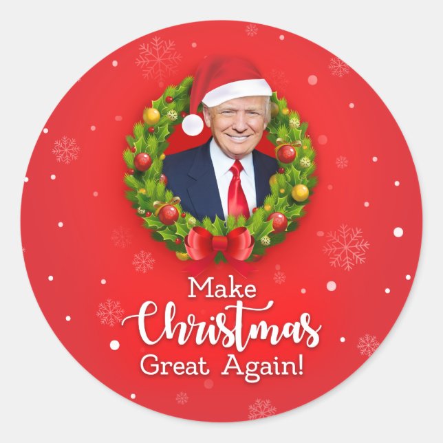 Adesivo Faça o Excelente de Natal de novo Trump MAGA prese (Frente)