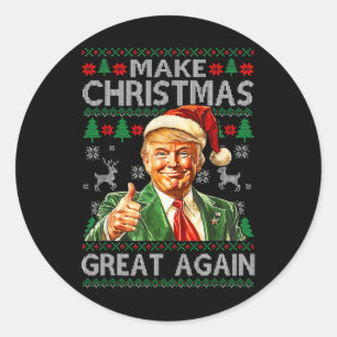 Adesivo Faça o Natal Grande Novamente Pijamas Xmas Trump S