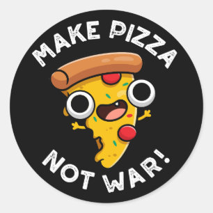 Adesivo Faça Pizza Não Guerra Funny Paz Punho Fundo Escuro