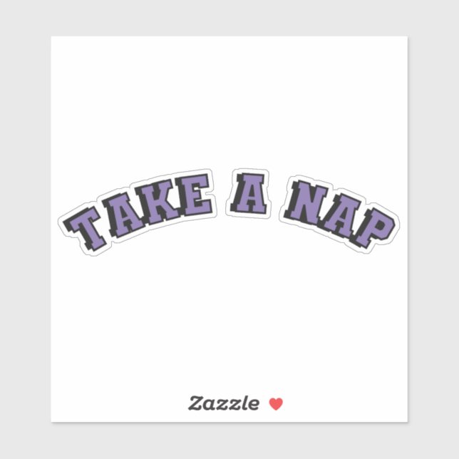 Adesivo Faça um cochilo de texto roxo (Folha)