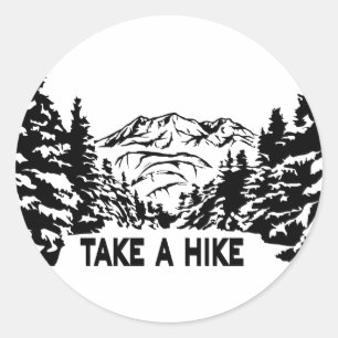 Adesivo Faça uma citação de Hike, paisagem monocromática d