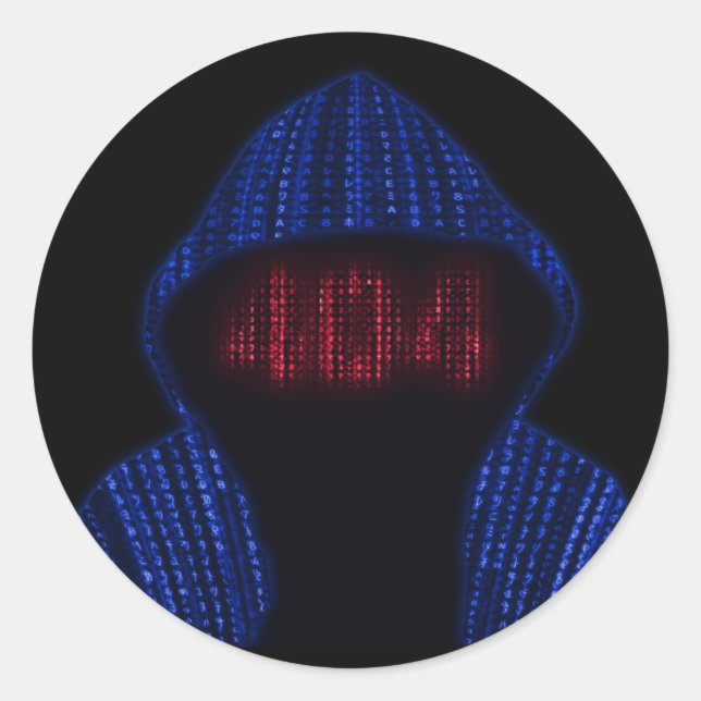 Adesivo Face de erro do Hacker Hoodie Binary 404 (Frente)
