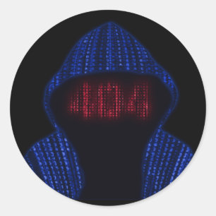 Adesivo Face de erro do Hacker Hoodie Binary 404