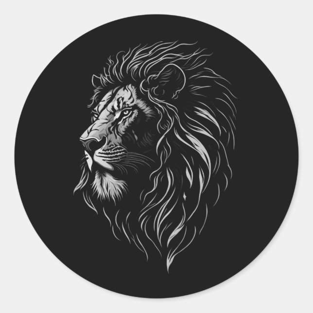 Adesivo Face de Leão Majestoso (Frente)