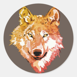 Adesivo Face de lobo solitário em aquarela