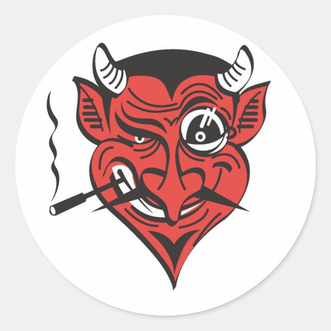 Adesivo face do diabo retro (Frente)