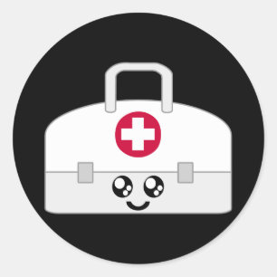 ADESIVO FACE FELIZ DO BOLO DE ENFERMEIROS MÉDICOS DA KAWAI
