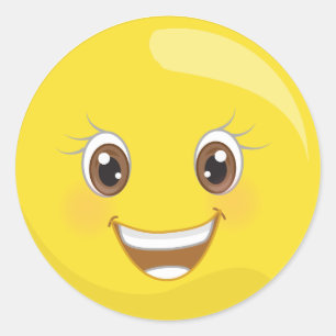 Adesivo Face Feliz Emoji Stickers