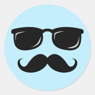 Adesivo Face incômoda com bigode e óculos de sol
