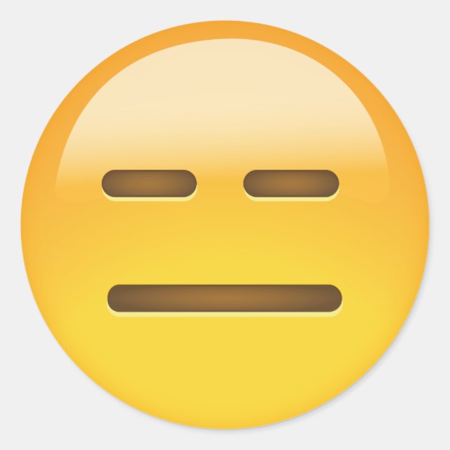 Adesivo Face sem expressão Emoji (Frente)