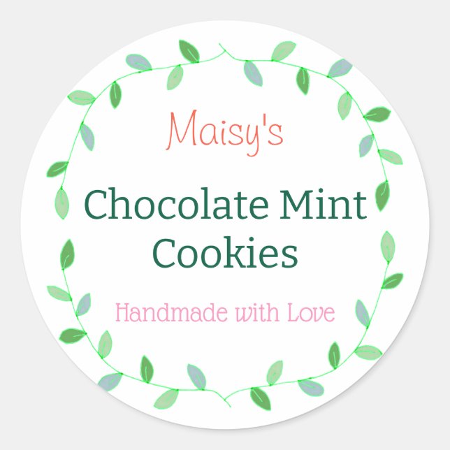 Adesivo Fácil de Personalizar Doces Caseiros Assados Fofos (Frente)