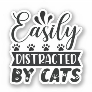 Adesivo Fácil Distração Por Gatos