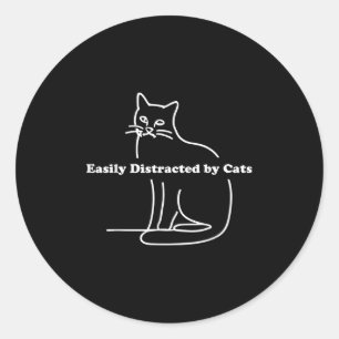 Adesivo Fácil Distração Por Gatos Engraçados