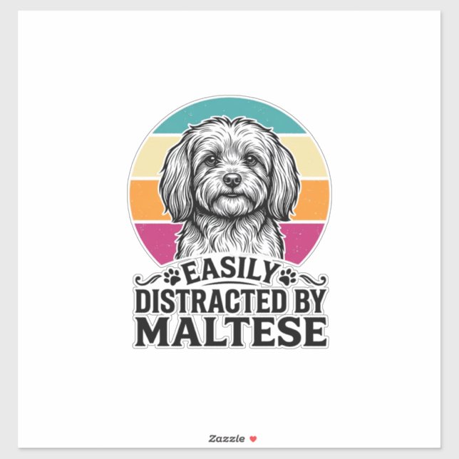 Adesivo Facilmente Distraído Pelo Design de Cachorro Vinta (Folha)