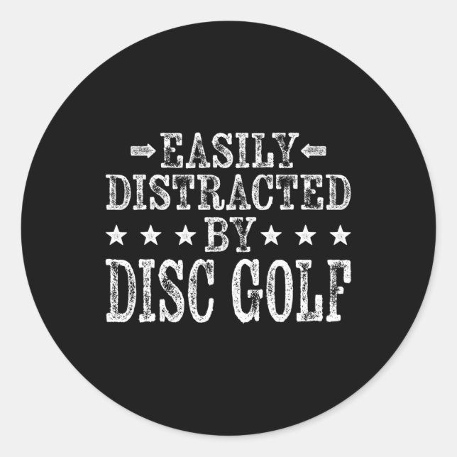 Adesivo Facilmente Distraído Pelo Disc Golf - Disc Golf Di (Frente)