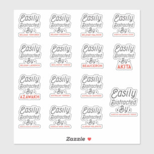 Adesivo Facilmente distraído por Cães, Pacote de