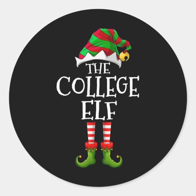 Adesivo Faculdade de Elf Divertida Combinação de Pajama Gr (Frente)