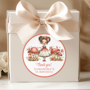 Adesivo Fada Adorável Rosa Floral Menina Aniversário Obrig