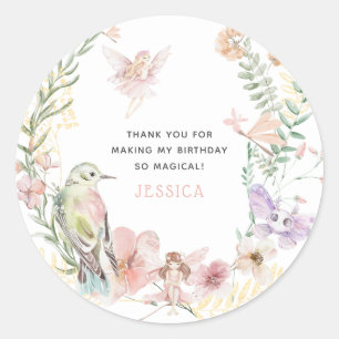 Adesivo Fada Caprichosa Aquarela Obrigada Aniversário