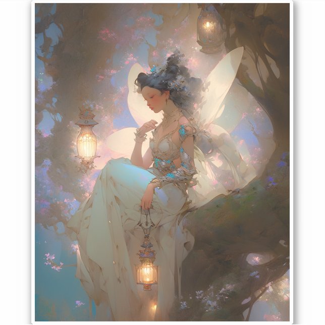 Adesivo Fada Com Lanterna (Frente)