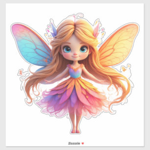Adesivo Fada de Fantasia Encantadora com Asas Coloridas