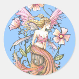 Adesivo Fada de Flor Rosa