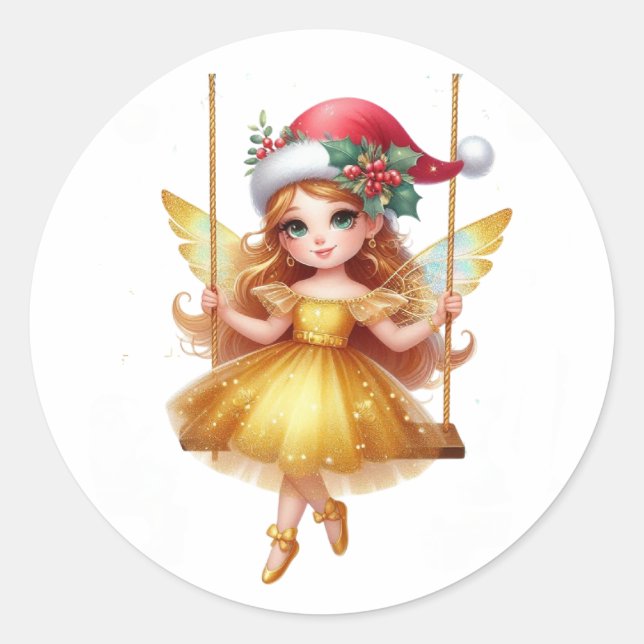 Adesivo Fada de Natal bonita (Frente)