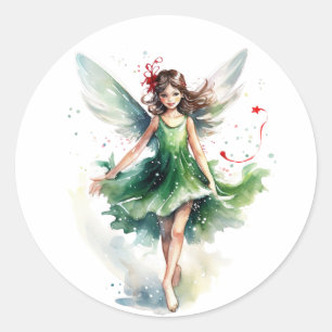 Adesivo Fada de Natal com Aquarela