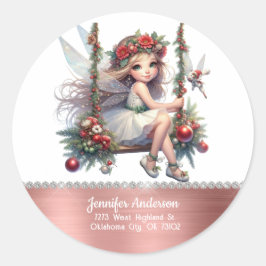 Adesivo Fada de Natal em Aquarela