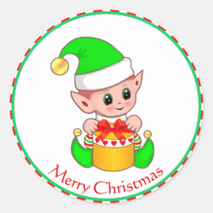 Adesivo Fada de Natal Fofo & Caixa de Presente
