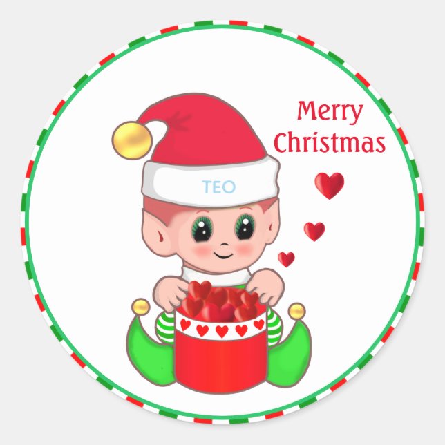 Adesivo Fada de Natal Fofo & Corações (Frente)