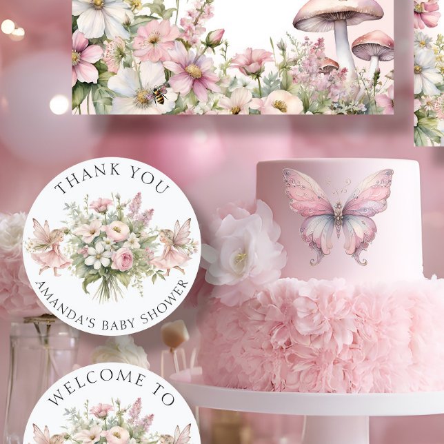 Adesivo Fada Encantada Floral Obrigado Chá Garota (Criador carregado)