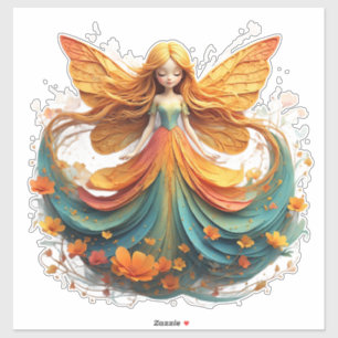 Adesivo Fada Fantasia Encantadora com Asas Coloridas