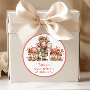 Adesivo Fada Floral Mágica Fantasia de Aniversário Obrigad